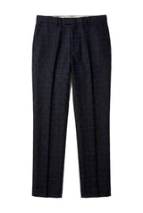 Ryan - Pantalon à carreaux en tweed bleu marine pour homme