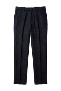 Ryan - Pantalon à carreaux en tweed bleu marine pour homme
