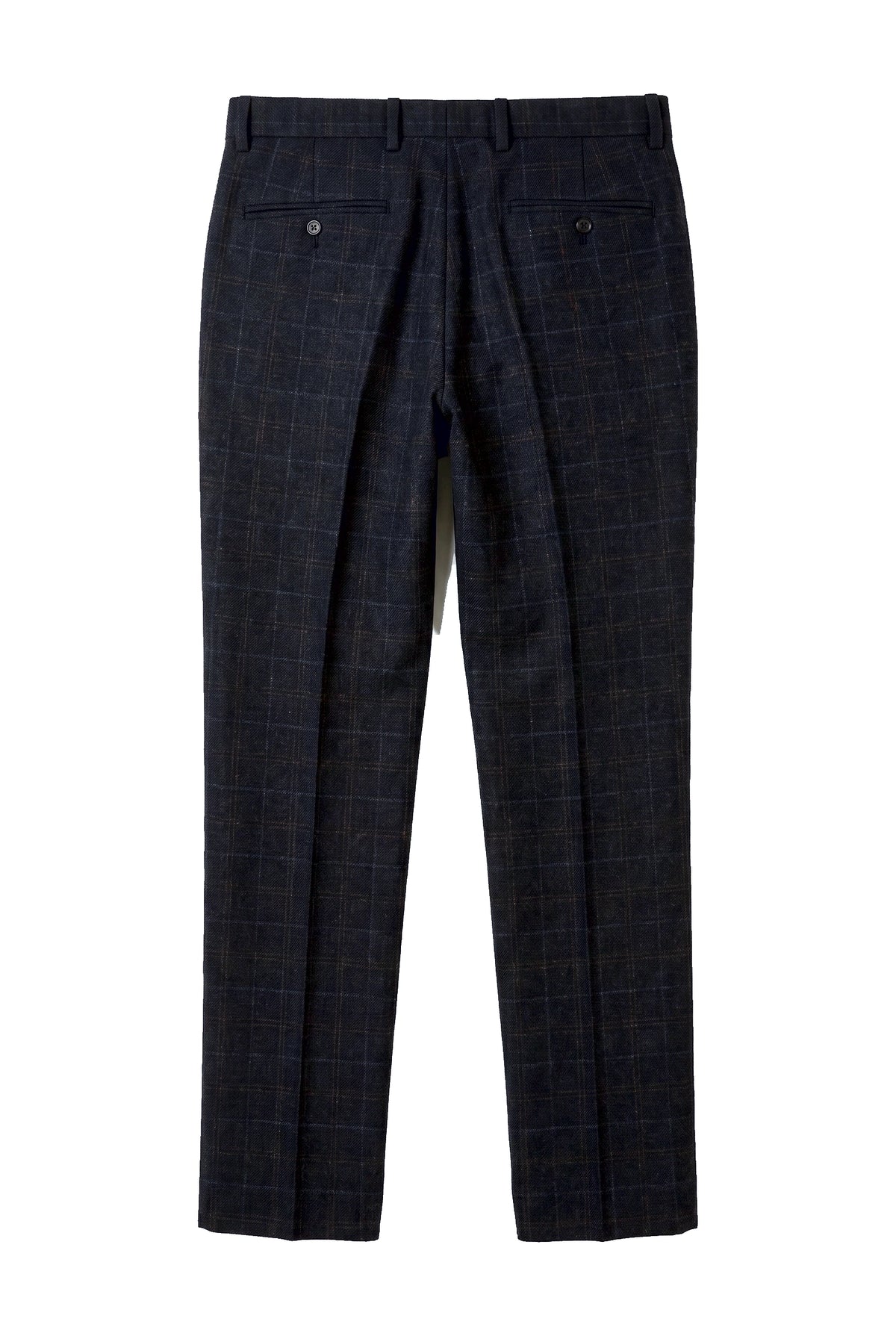 Ryan - Pantalon à carreaux en tweed bleu marine pour homme
