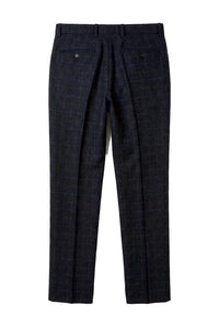 Ryan - Pantalon à carreaux en tweed bleu marine pour homme