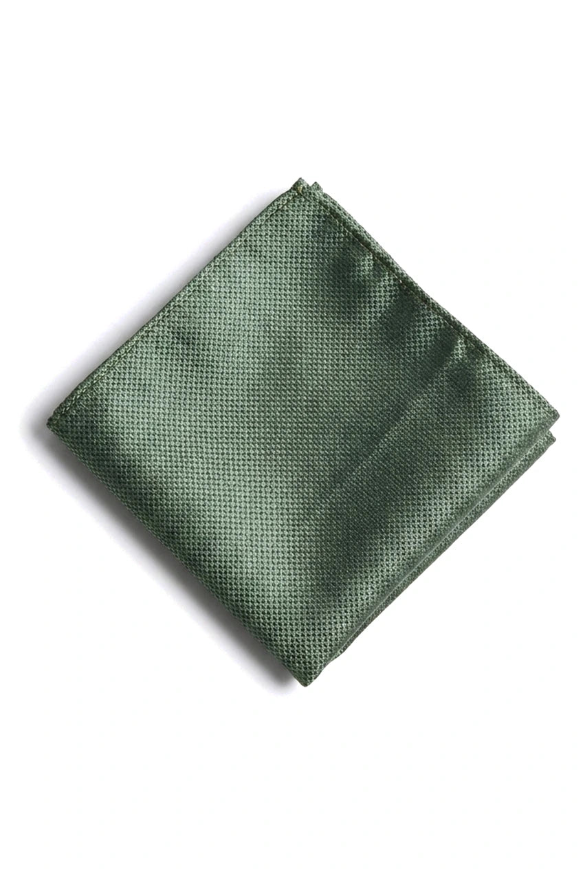Coffret cadeau cravate verte texturée en satin de soie, pochette, boutons de manchette, cravate en satin mat