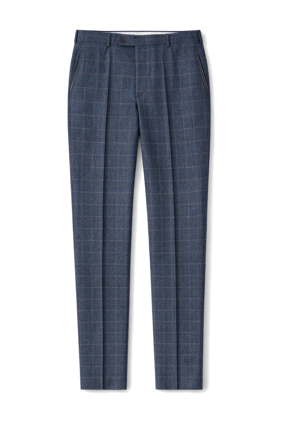 Pantalon à carreaux en tweed bleu Scott pour homme - 1 avis