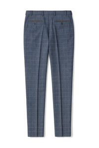 Pantalon à carreaux en tweed bleu Scott pour homme - 1 avis