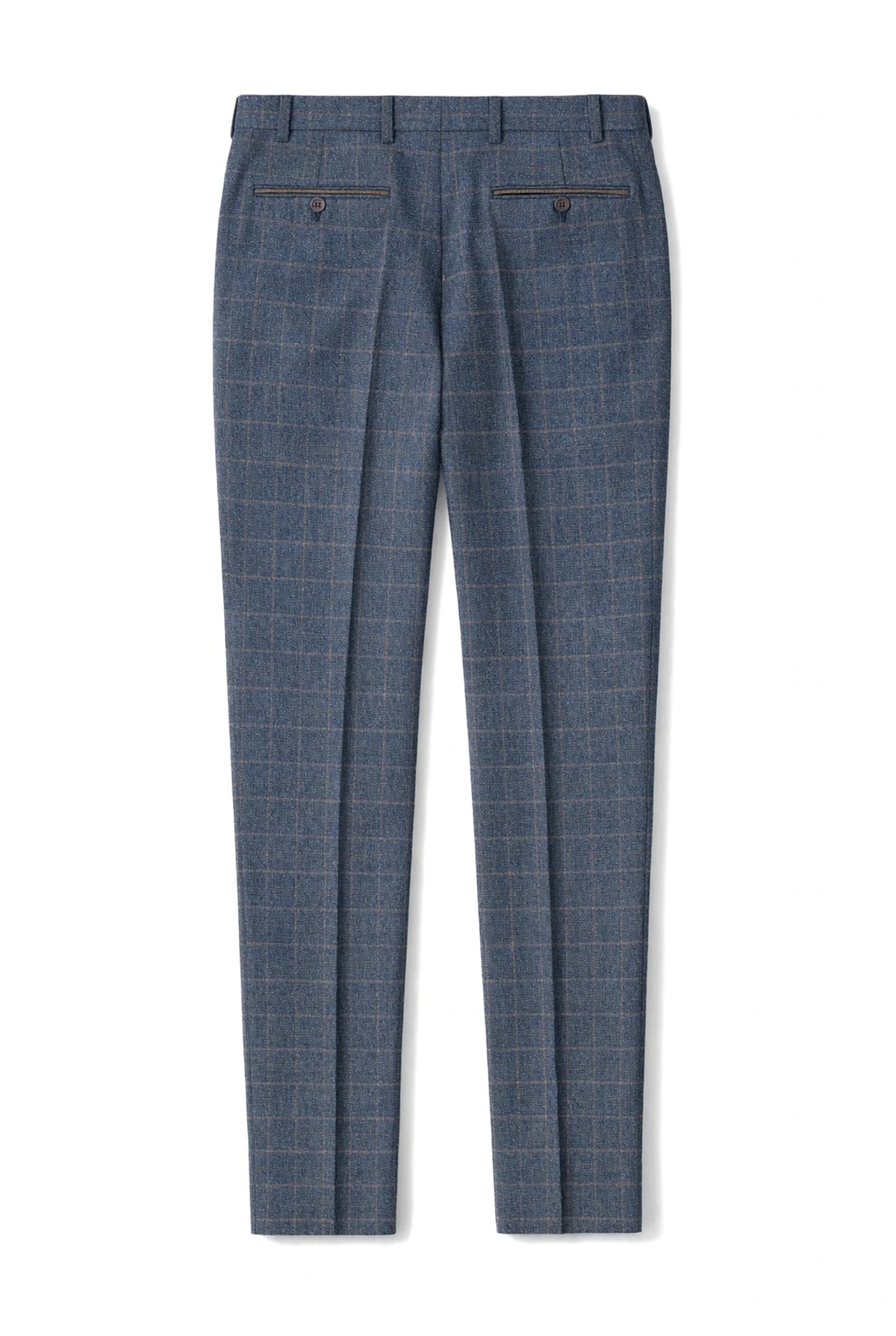 Pantalon à carreaux en tweed bleu Scott pour homme - 1 avis