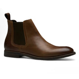 Sergio - Men's Brown Slip On Leather Chelsea Boots