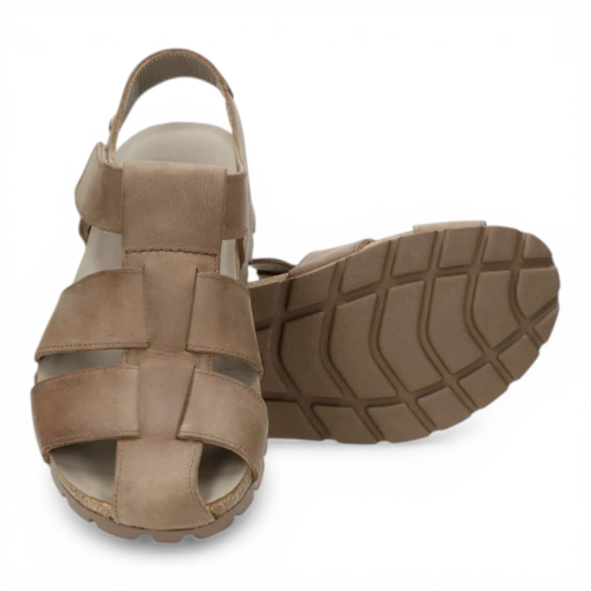 Sandales Stanley C8 pour hommes, imperméables, en cuir taupe.