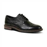 Stokes - Chaussures Richelieu à lacets en cuir noir pour homme