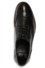 Stokes - Chaussures Richelieu à lacets en cuir noir pour homme