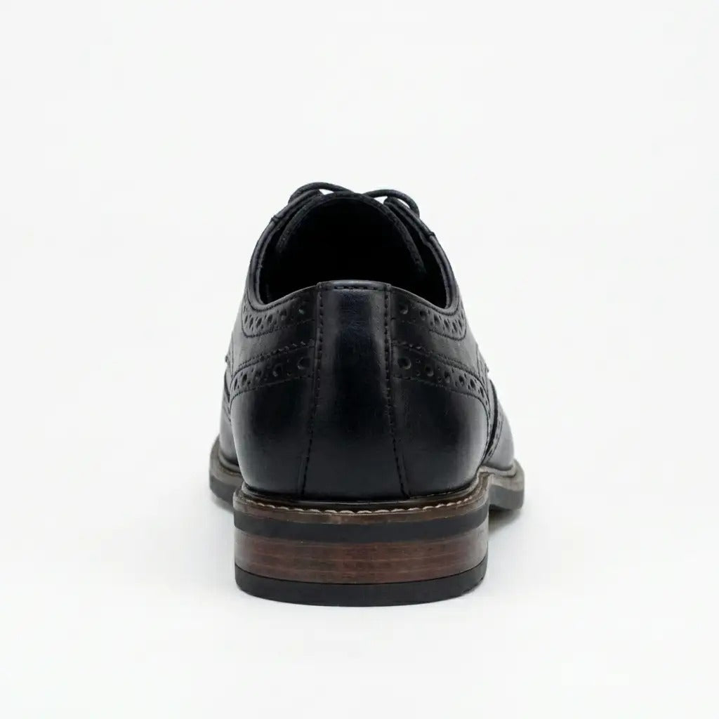 Stokes - Chaussures Richelieu à lacets en cuir noir pour homme