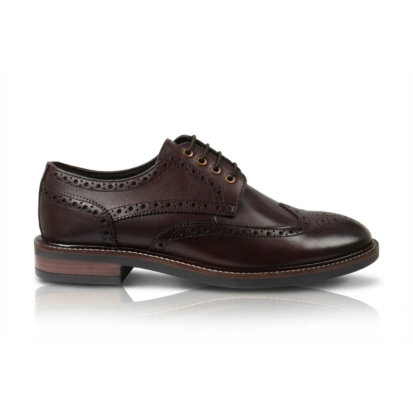 Stokes - Chaussures Richelieu à lacets en cuir marron pour homme
