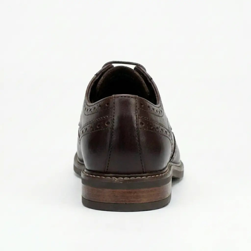 Stokes - Chaussures Richelieu à lacets en cuir marron pour homme