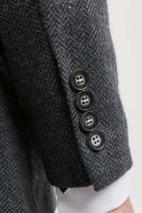 Costume trois pièces en tweed à chevrons gris anthracite pour homme - STZ11