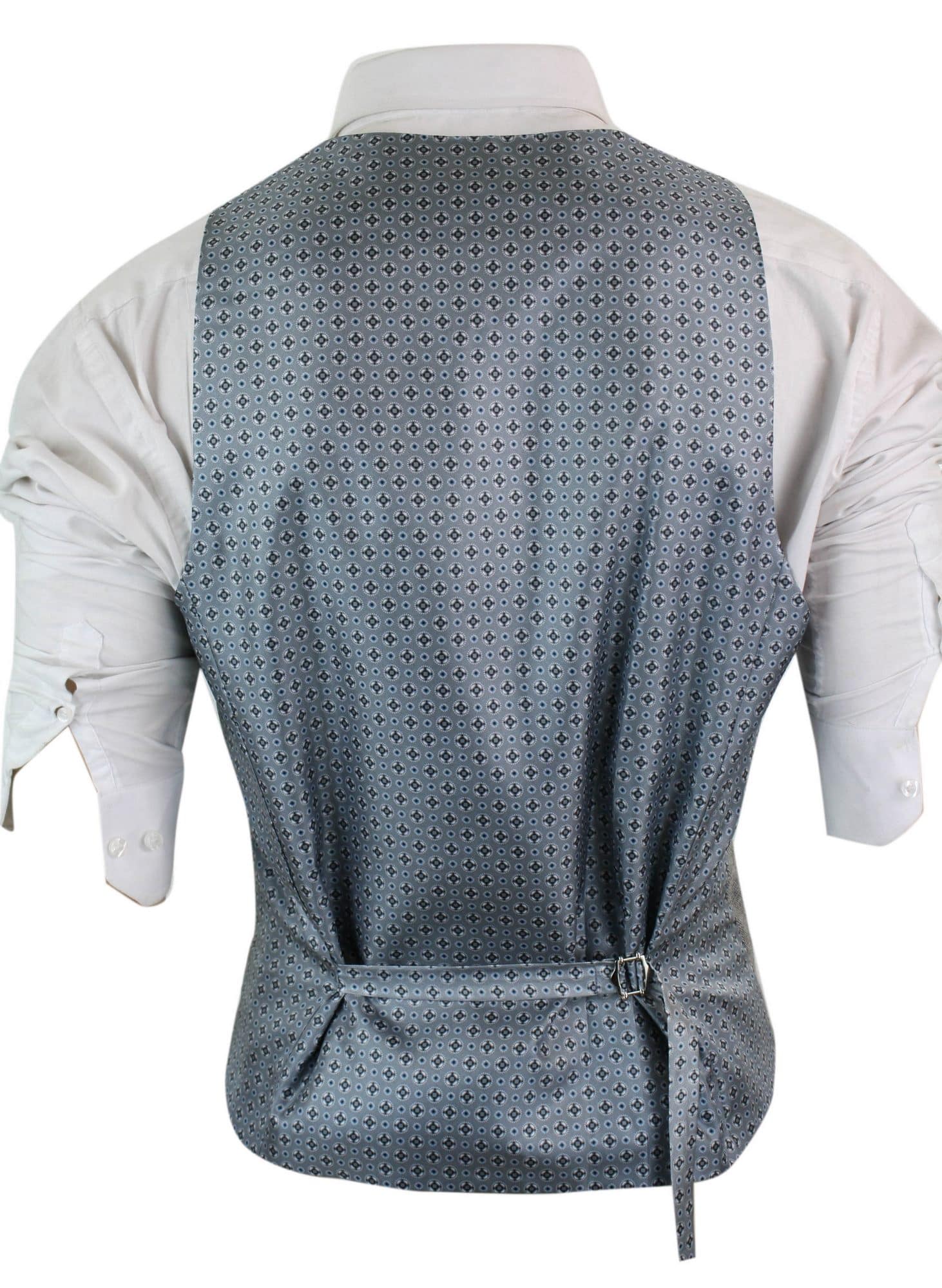 Mens Waistcoat Wool Check Herringbone Tweed Brown Black Classic Vintage Fit