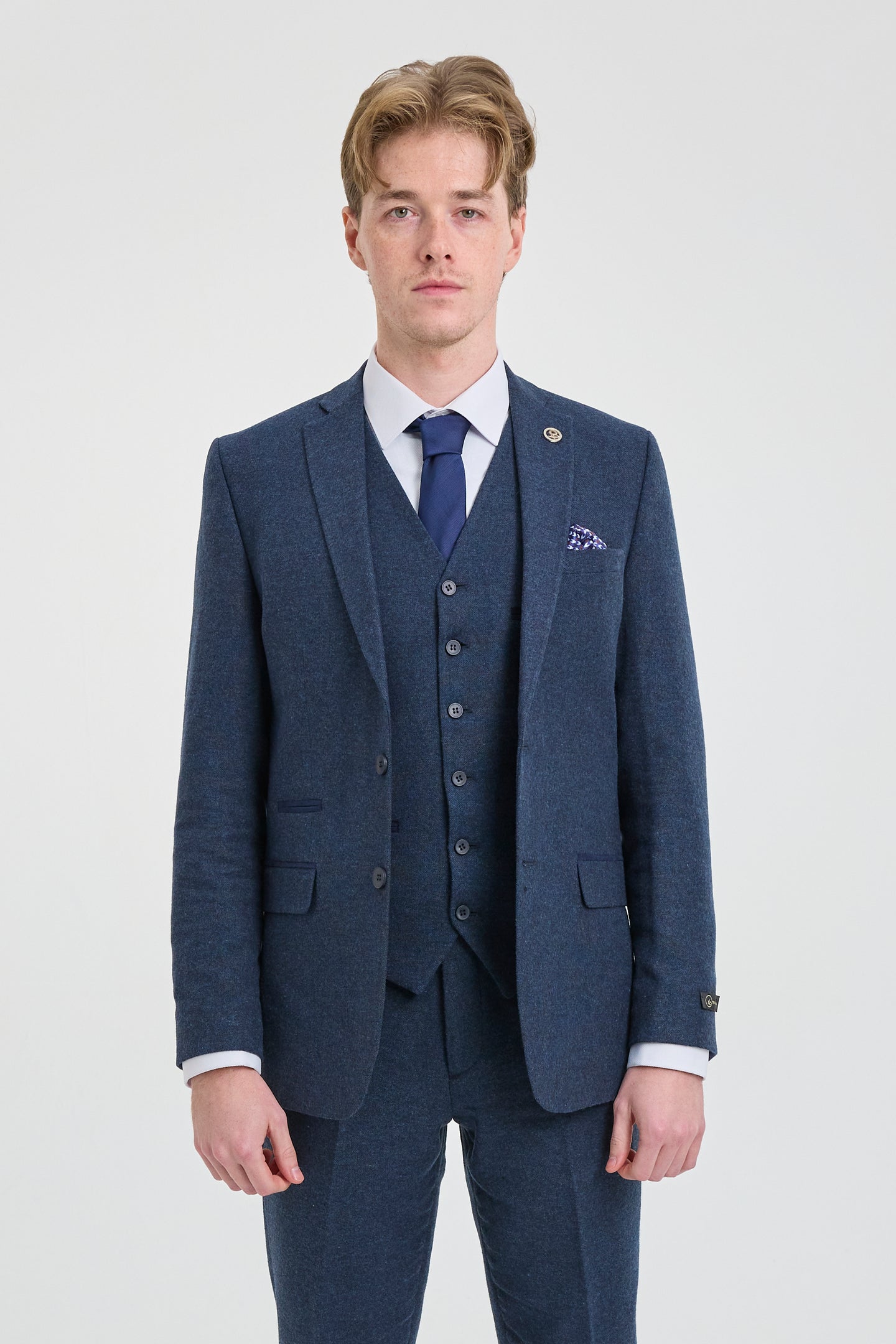 Costume en laine bleu marine Peaky Blinders pour homme