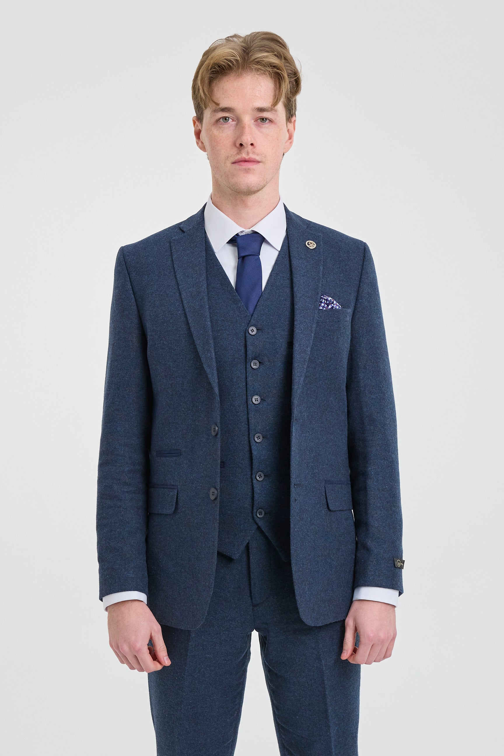 Costume en laine bleu marine Peaky Blinders pour homme