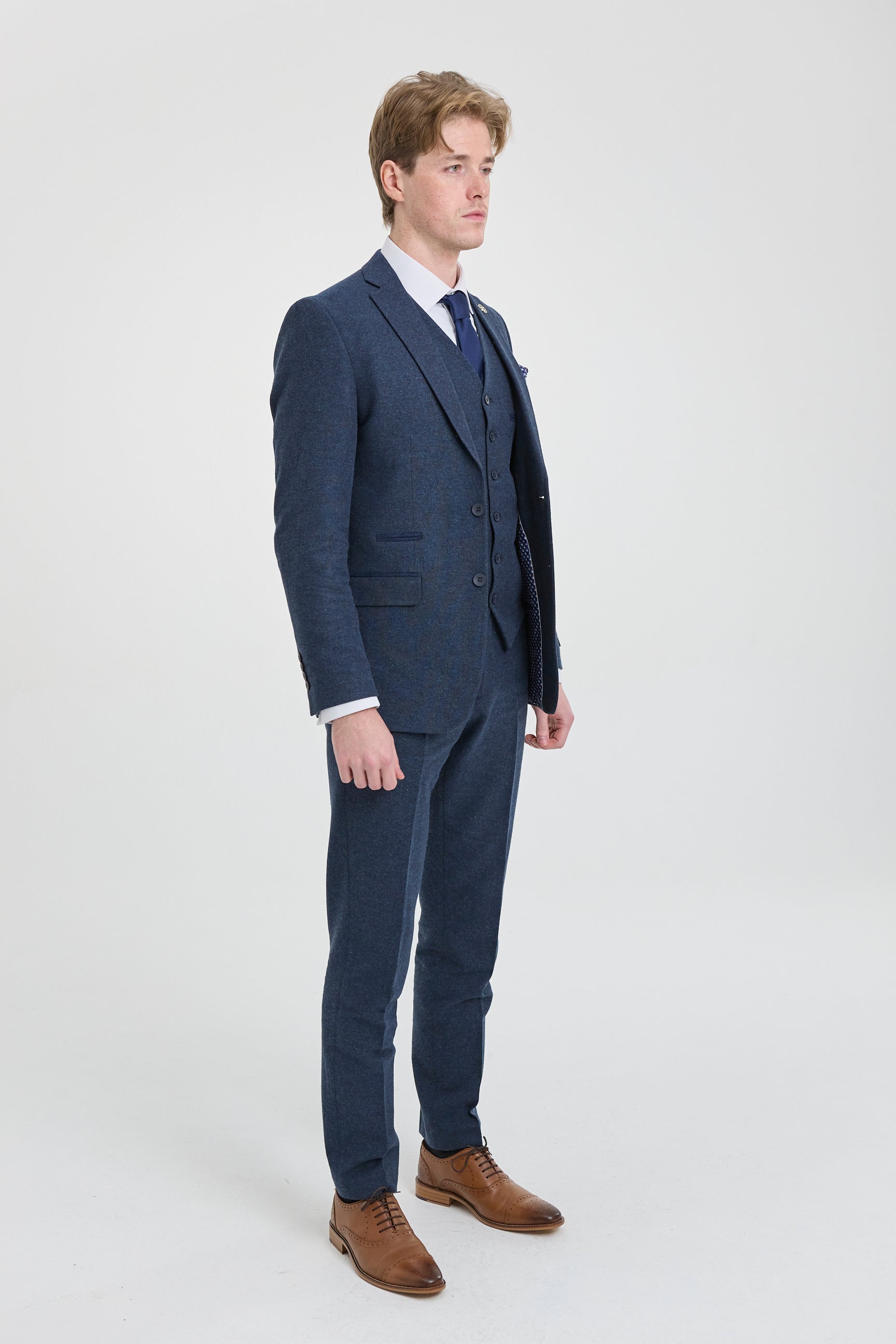 Costume en laine bleu marine Peaky Blinders pour homme