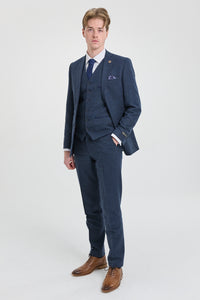 Costume en laine bleu marine Peaky Blinders pour homme