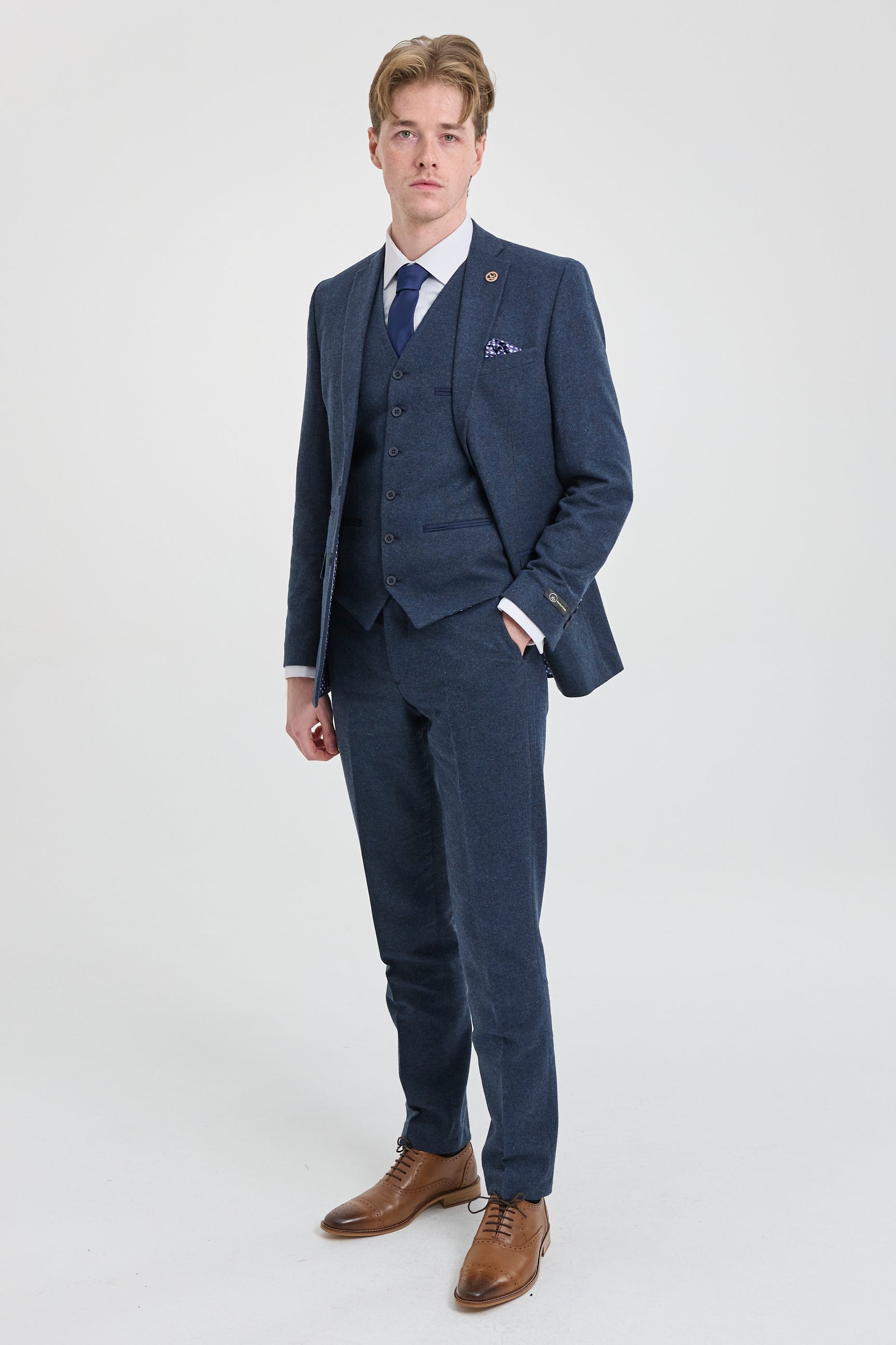 Costume en laine bleu marine Peaky Blinders pour homme