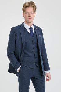 Costume en laine bleu marine Peaky Blinders pour homme