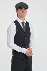 Costume noir vintage pour homme, années 1920