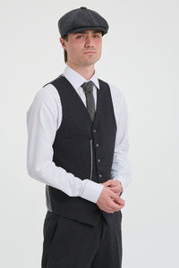 Costume noir vintage pour homme, années 1920