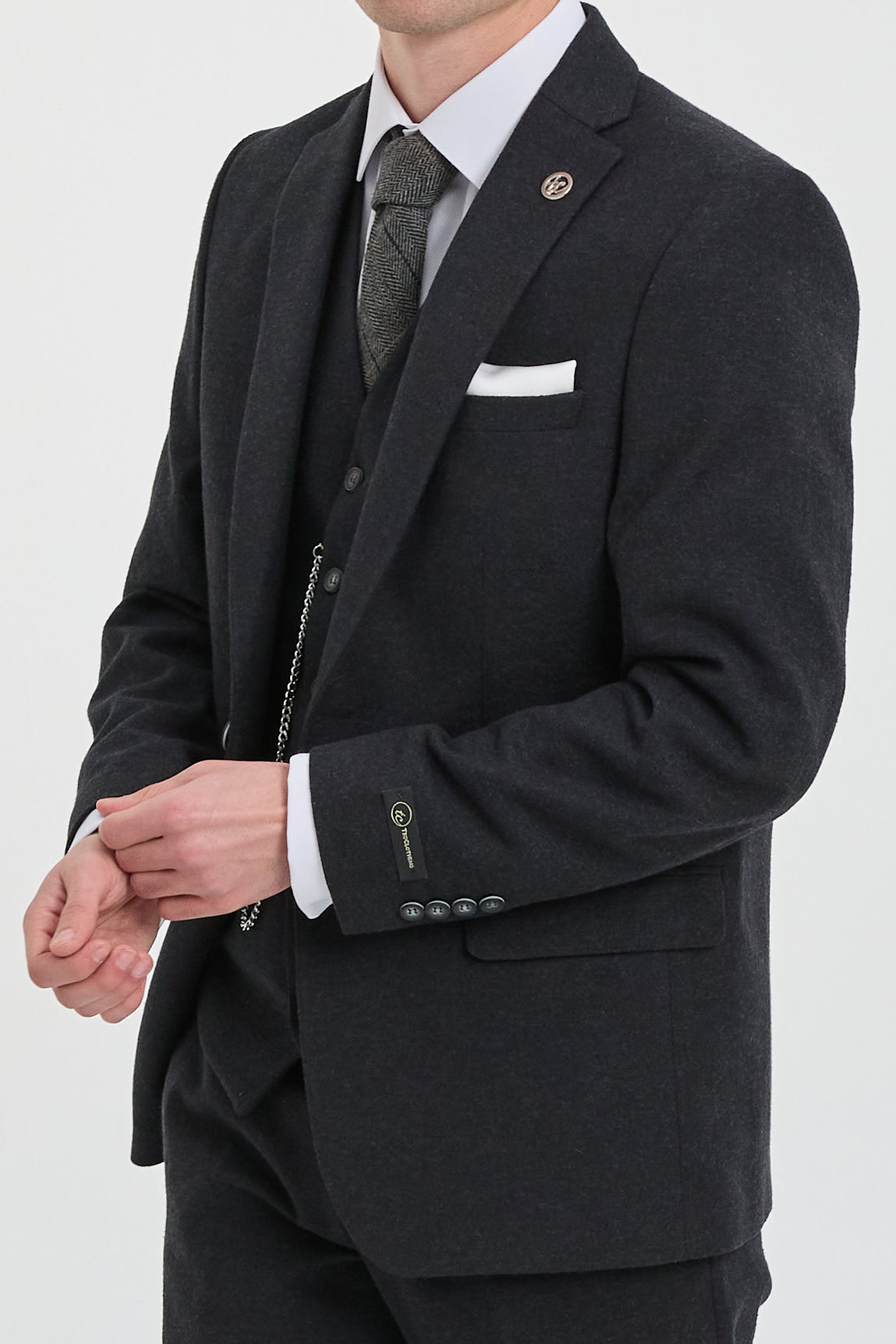 Costume noir vintage pour homme, années 1920