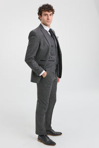 Costume en laine grise pour homme