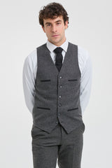 Costume en laine grise pour homme