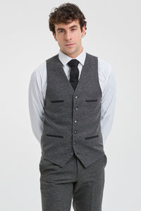 Costume en laine grise pour homme