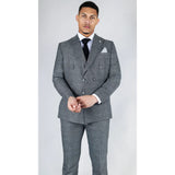 STZ90 - Men's Grey Double Breasted 2 Piece Suit