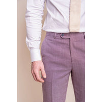 Miami - Men's Pink Crosshatch Summer Trousers