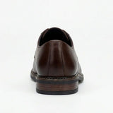 Tanner - Chaussures Derby à lacets en cuir marron pour homme, bout uni