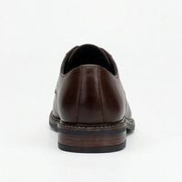 Tanner - Chaussures Derby à lacets en cuir marron pour homme, bout uni