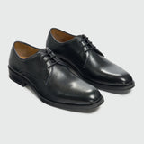Taylor - Chaussures Derby classiques à lacets en cuir noir pour homme