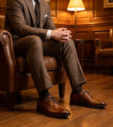 Taylor - Chaussures Derby classiques à lacets en cuir marron pour hommes
