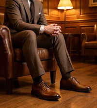 Taylor - Chaussures Derby classiques à lacets en cuir marron pour hommes