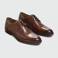Taylor - Chaussures Derby classiques à lacets en cuir marron pour hommes