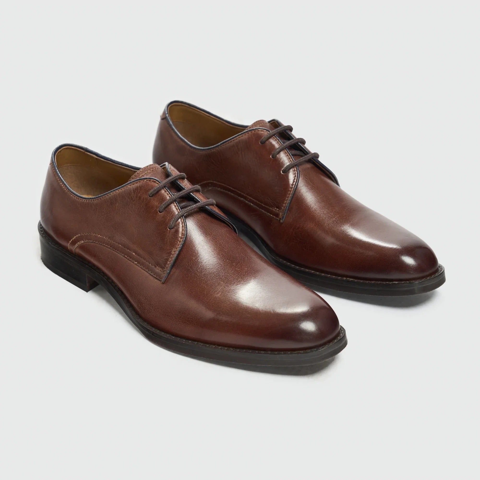 Taylor - Chaussures Derby classiques à lacets en cuir marron pour hommes