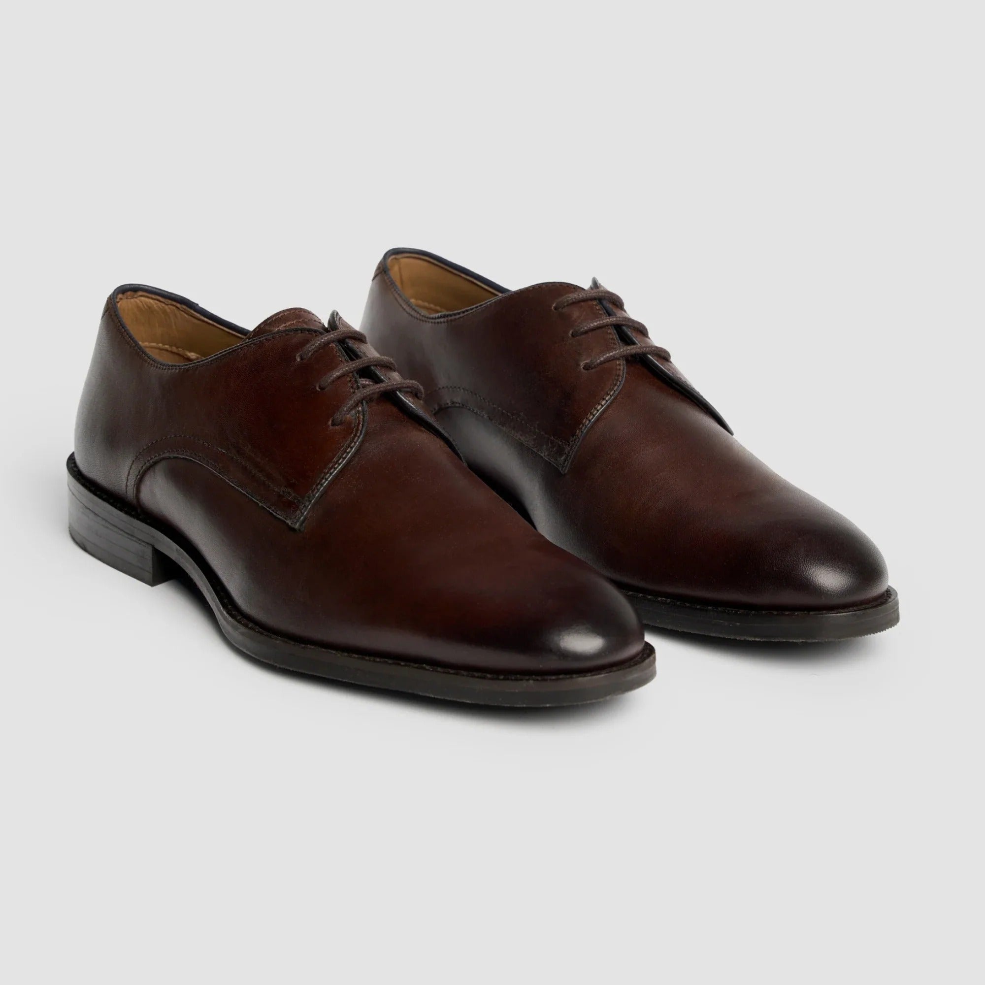 Taylor - Chaussures Derby classiques en cuir marron chocolat pour hommes