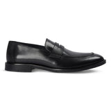 Mocassins penny classiques noirs pour hommes Ted, en cuir à bout rond