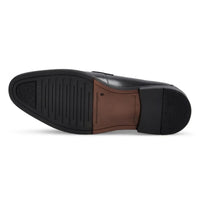 Mocassins penny classiques noirs pour hommes Ted, en cuir à bout rond