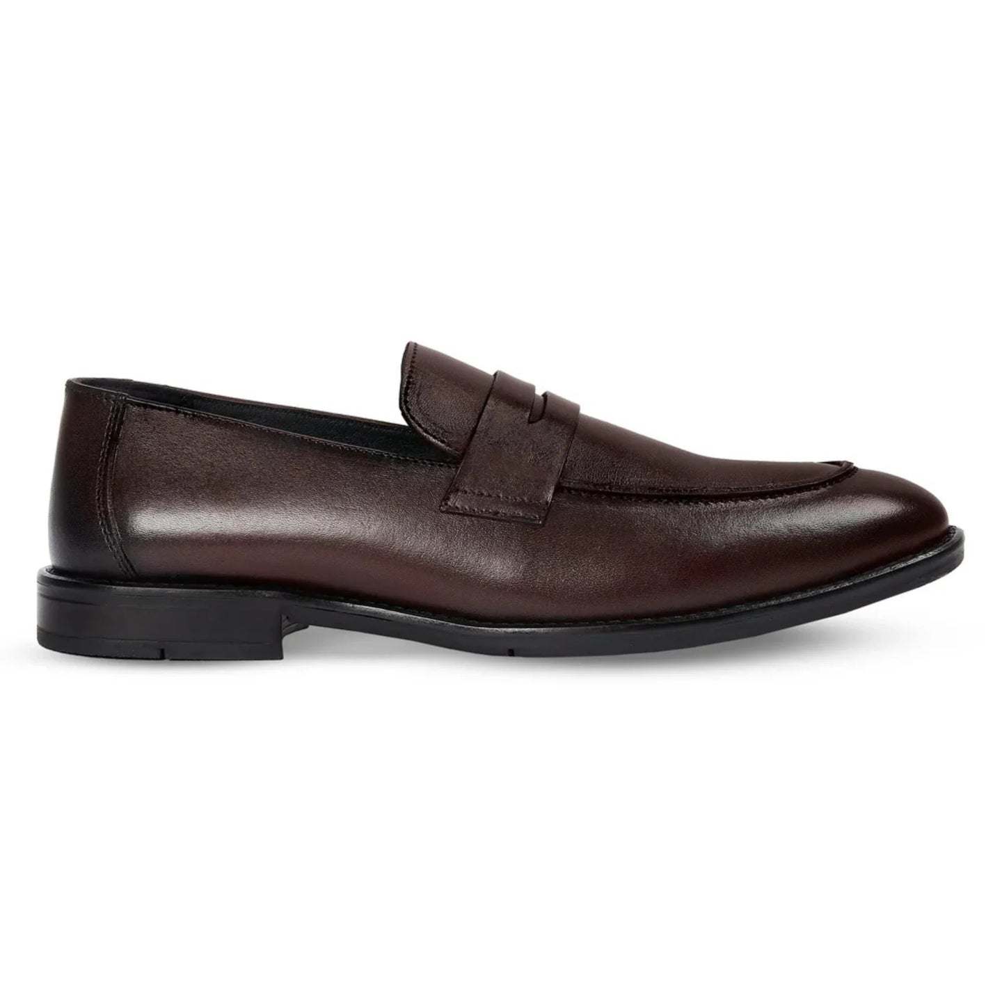 Mocassins penny classiques en cuir marron pour hommes Ted