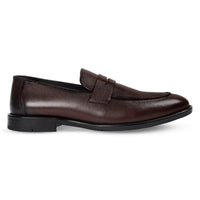 Mocassins penny classiques en cuir marron pour hommes Ted