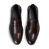 Mocassins penny classiques en cuir marron pour hommes Ted