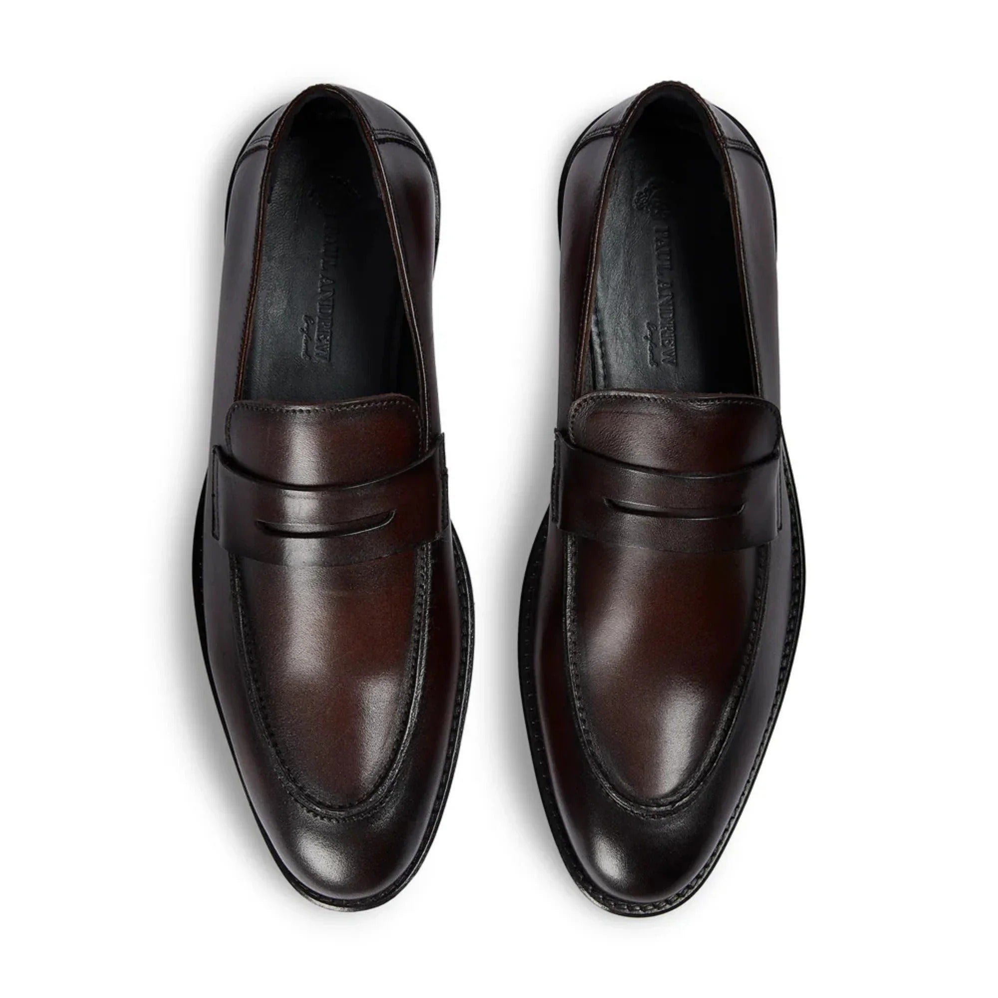 Mocassins penny classiques en cuir marron pour hommes Ted