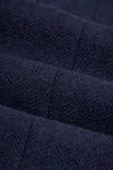Pantalon Thomas pour homme en tweed à chevrons mélangé laine marine