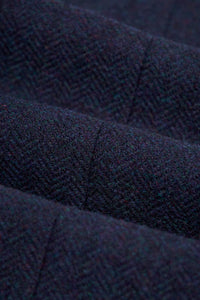 Pantalon Thomas pour homme en tweed à chevrons mélangé laine marine