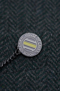 Thomas - Blazer classique en tweed à chevrons vert olive pour homme