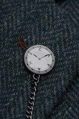 Thomas - Blazer classique en tweed à chevrons vert olive pour homme