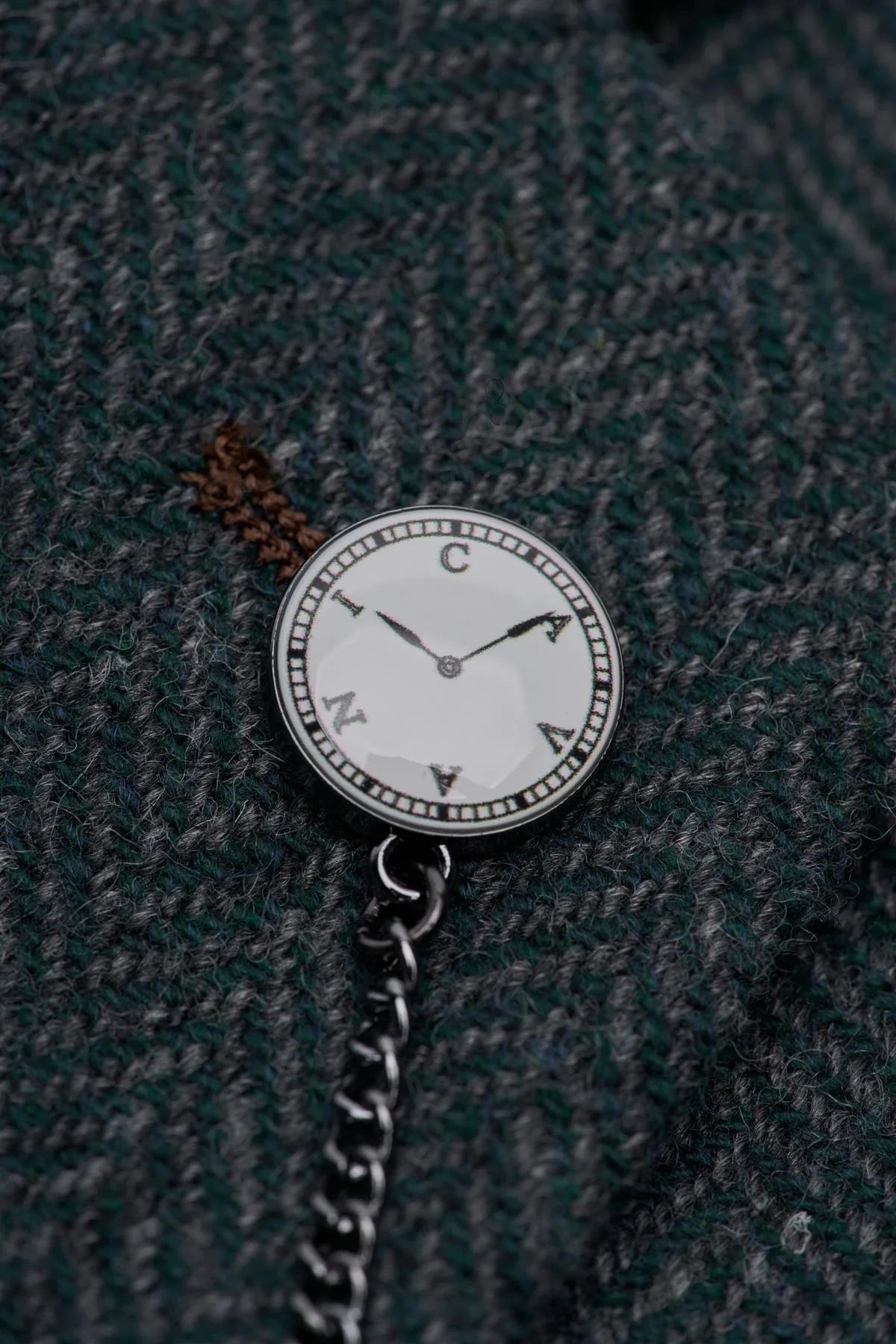 Thomas - Blazer classique en tweed à chevrons vert olive pour homme